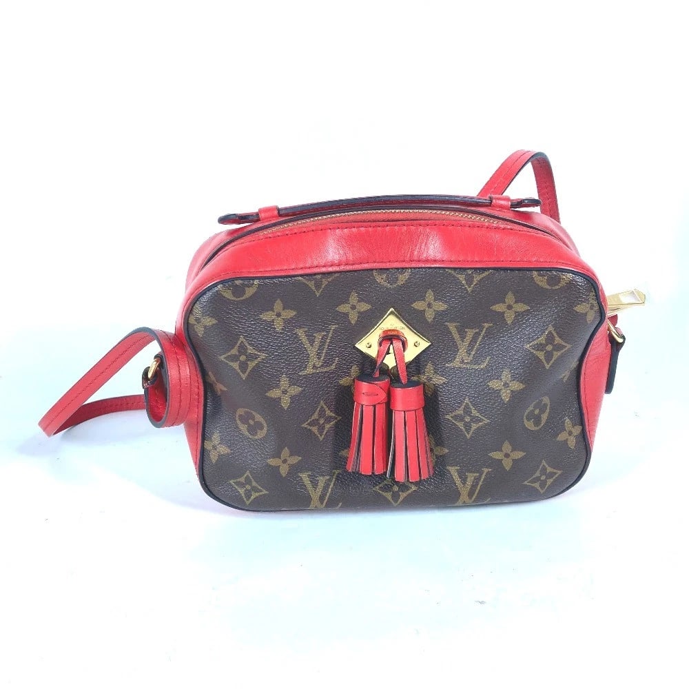 LOUIS VUITTON MONOGRAM SAINTONGE CROSSBODY SHOULDER BAG: LOUIS VUITTON Monogram Saintonge Crossbody Shoulder Bag Brand: LOUIS VUITTON Type/Style: Shoulder Bag Material: Monogram Canvas Color: Coklico / RedxBrown Size: W8.3xH5.3xD2.8inch /