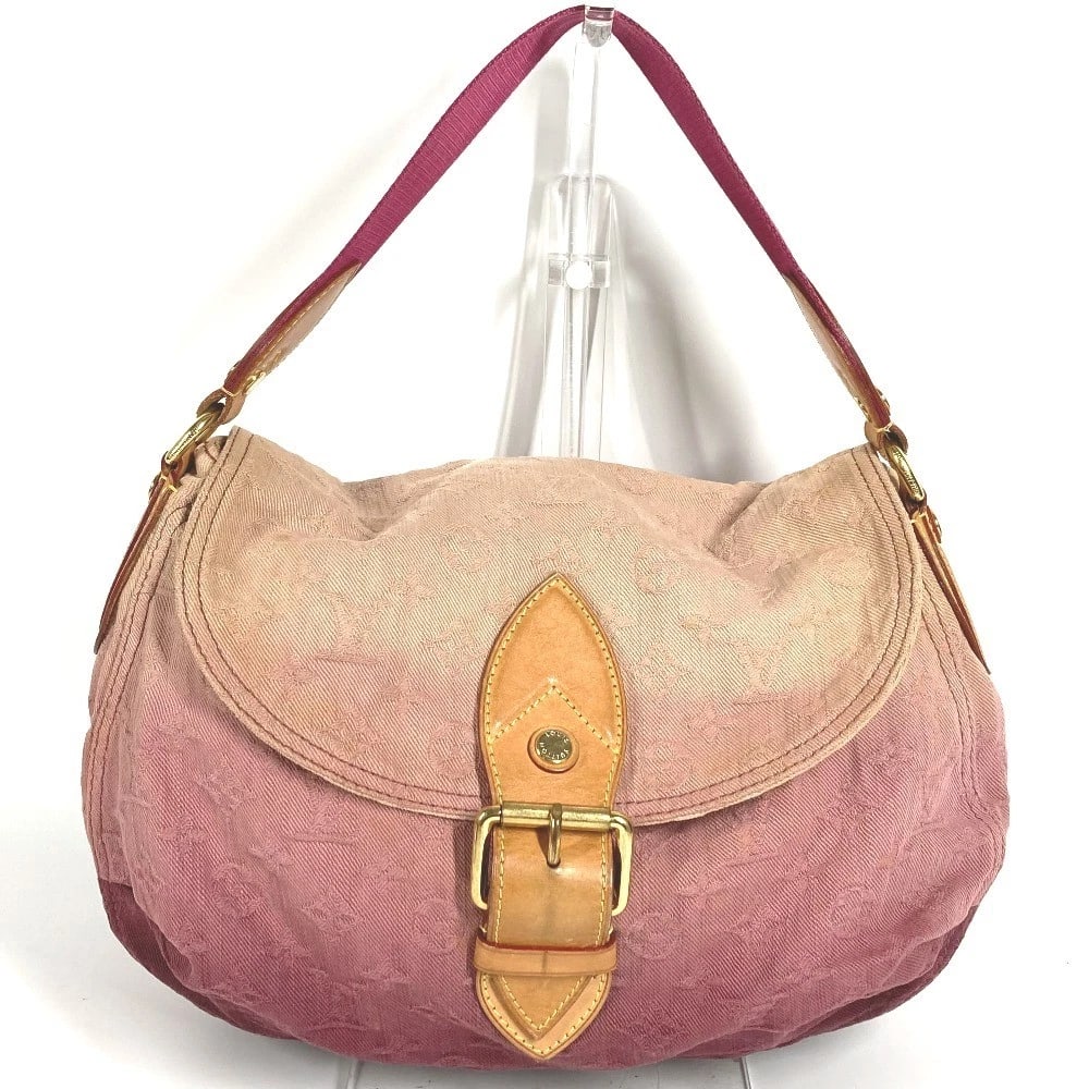 LOUIS VUITTON MONOGRAMDENIM SUNRAY SHOULDER BAG: LOUIS VUITTON MonogramDenim Sunray Shoulder Bag Brand: Louis Vuitton Type/Style: Shoulder Bag Material: Monogram Denim Canvas Color: Rouge Forvist / pink Size: W10.2xH9.3xD3.5inch / W26cmxH23.5cmxD9cm