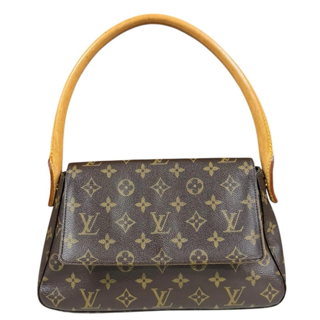 LOUIS VUITTON HANDBAG MONOGRAM CANVAS MINI LOOPING: LOUIS VUITTON Handbag Monogram canvas Mini looping Brand: LOUIS VUITTON Type/Style: Handbag Material: Exterior Material Monogram canvas Color: Exterior color Brown Size: W11.0 x H6.9 x D3.3inch