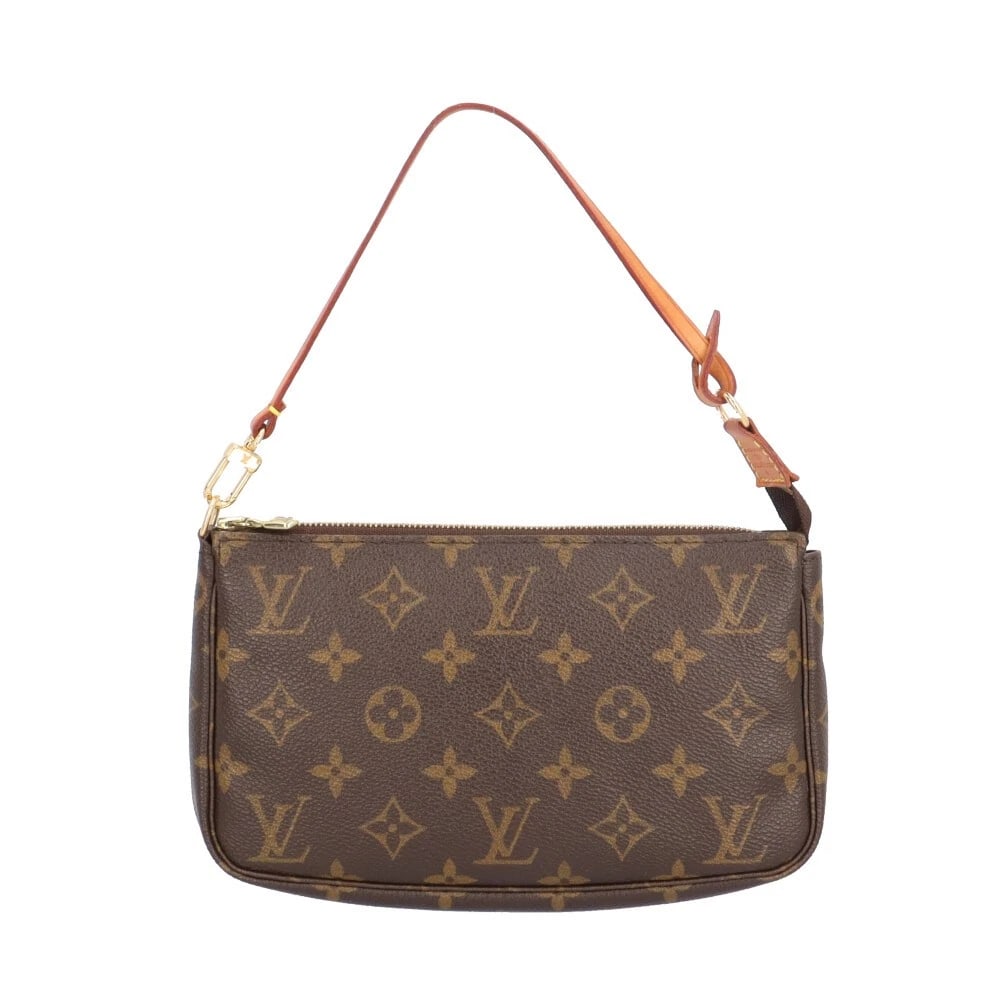 LOUIS VUITTON HANDBAG MONOGRAM CANVAS POCHETTE: LOUIS VUITTON Handbag Monogram canvas Pochette Brand: LOUIS VUITTON Type/Style: Handbag Material: Exterior Material Monogram canvas Color: Exterior color Brown Size: W8.7 x H5.1 x D1.2inch Handle:12.2