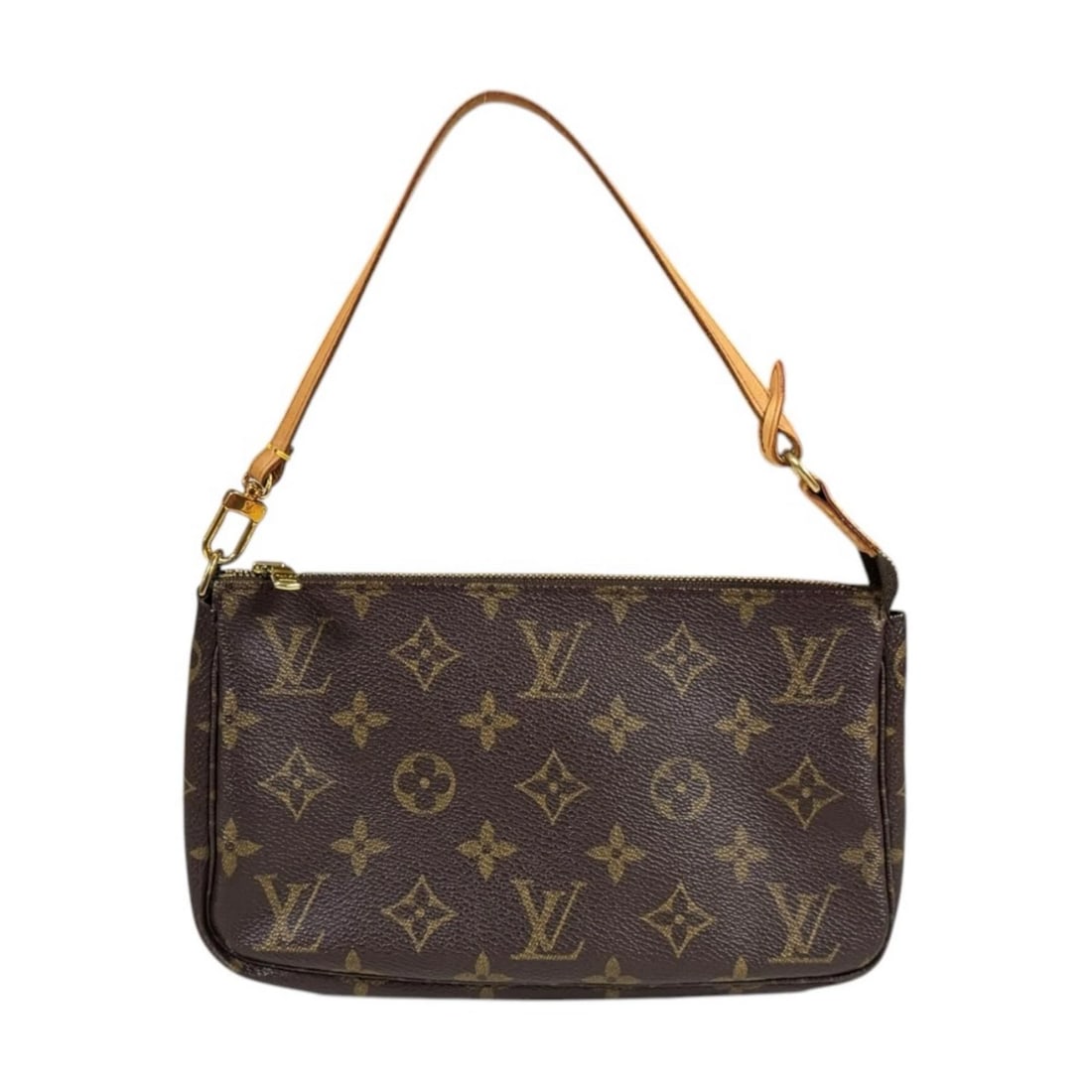 LOUIS VUITTON HANDBAG MONOGRAM CANVAS POCHETTE: LOUIS VUITTON Handbag Monogram canvas Pochette Brand: LOUIS VUITTON Type/Style: Handbag Material: Exterior Material Monogram canvas Color: Exterior color Brown Size: W8.3 x H4.9 x D1.2inch Handle:12.2