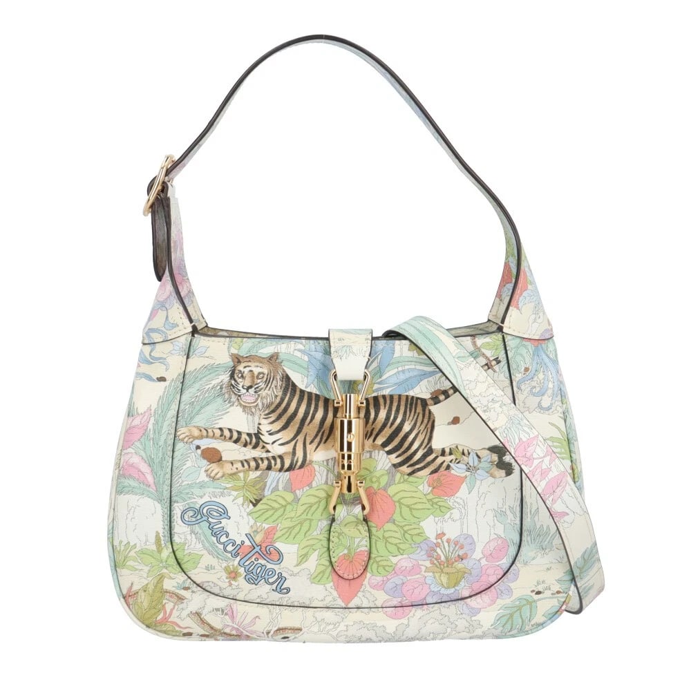 GUCCI TIGER SHOULDER BAG CROSS BODY LEATHER: GUCCI Tiger Shoulder Bag Cross Body leather Brand: GUCCI Type/Style: Shoulder Bag Material: Exterior Material leather Color: Exterior color multicolor Size: W9.4 x H7.3 x D1.6inch Handle:16.1inch