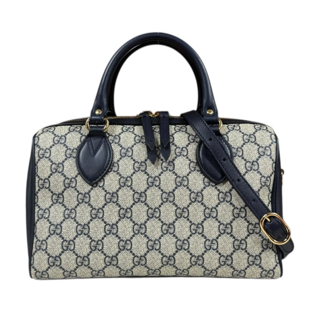 GUCCI BOSTON BAG SUPREME CANVAS: GUCCI Boston bag Supreme Canvas Brand: GUCCI Type/Style: Boston bag Material: Exterior Material GG Supreme Canvas Color: Exterior color Navy Size: W10.2 x H6.3 x D5.5inch Handle:11.2inch Accessori