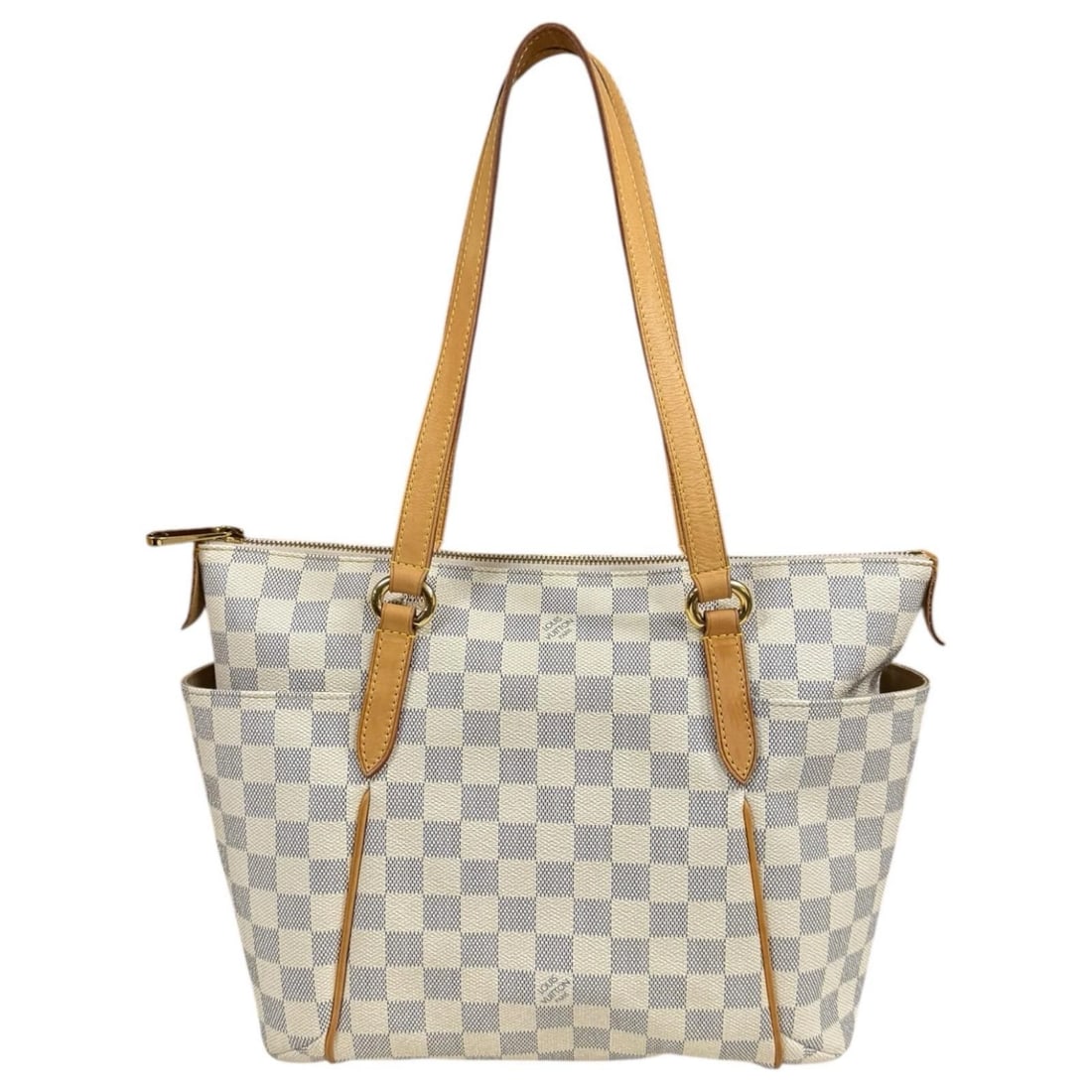 LOUIS VUITTON TOTE BAG DAMIER AZUR CANVAS: LOUIS VUITTON Tote Bag Damier Azur Canvas Brand: LOUIS VUITTON Type/Style: Tote Bag Material: Exterior Material Damier Azur Canvas Color: Exterior color white Size: W11.0 x H9.8 x D4.7inch Handle:22.0