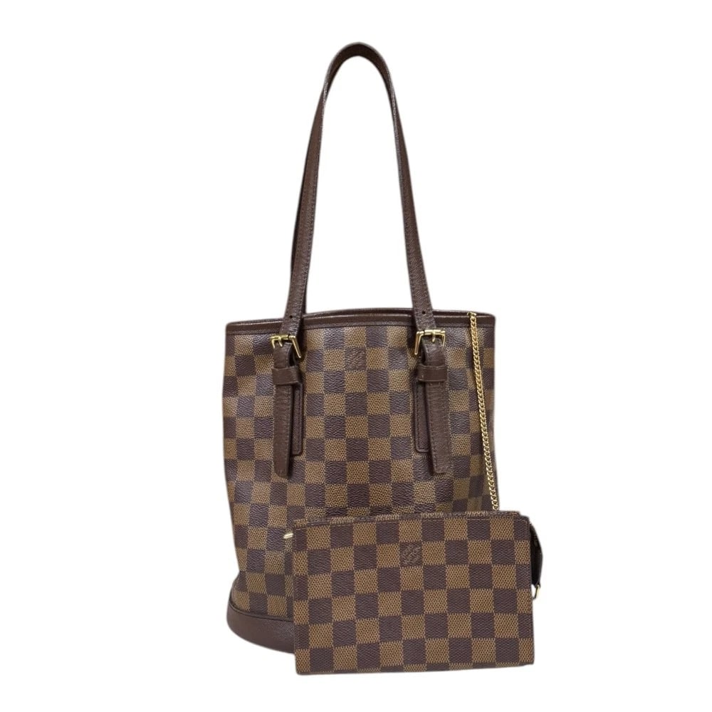 LOUIS VUITTON SHOULDER BAG DAMIER CANVAS: LOUIS VUITTON Shoulder Bag Damier canvas Brand: LOUIS VUITTON Type/Style: Shoulder Bag Material: Exterior Material Damier canvas Color: Exterior color Brown Size: W9.1 x H9.4 x D6.1inch Accessorie