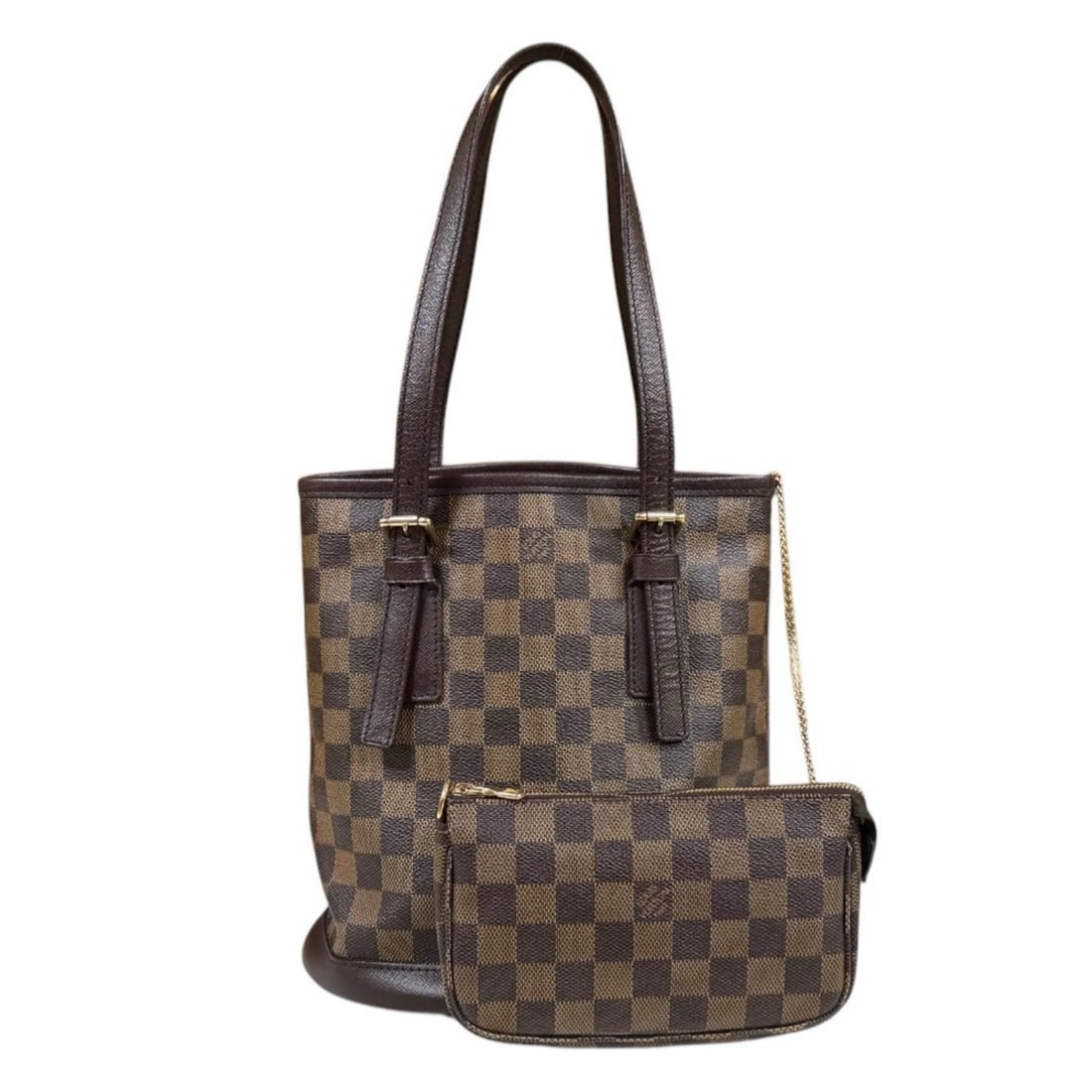 LOUIS VUITTON SHOULDER BAG DAMIER CANVAS: LOUIS VUITTON Shoulder Bag Damier canvas Brand: LOUIS VUITTON Type/Style: Shoulder Bag Material: Exterior Material Damier canvas Color: Exterior color Brown Size: W9.1 x H9.4 x D6.3inch Accessorie