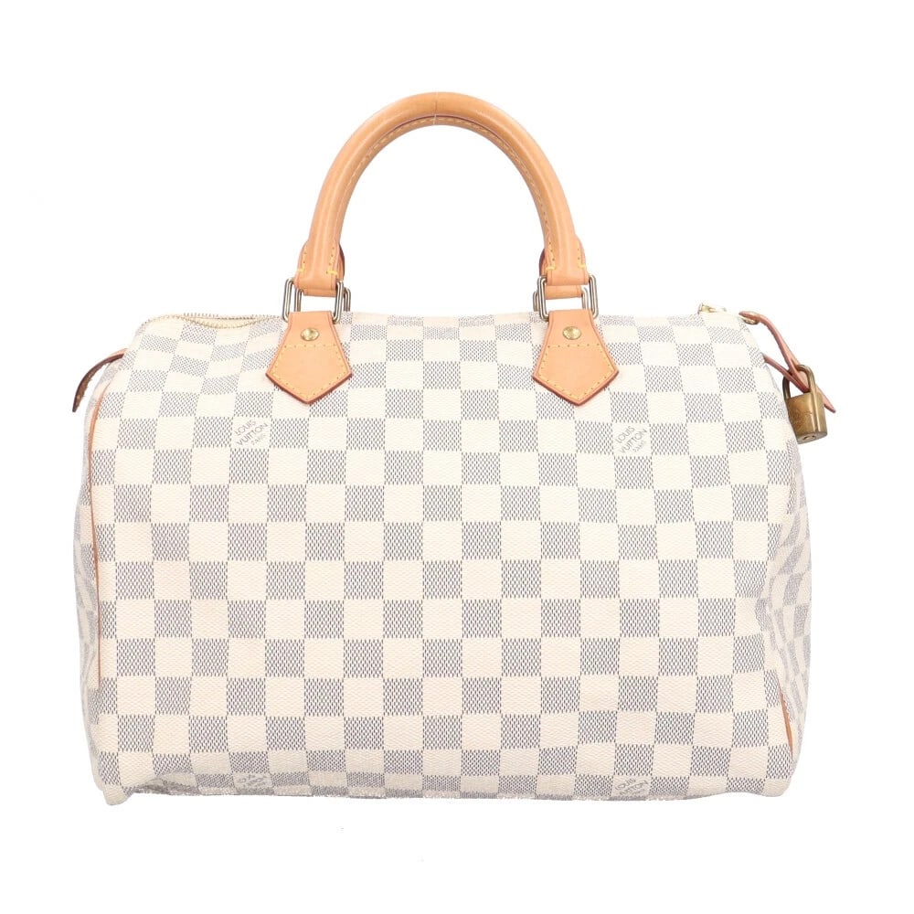 LOUIS VUITTON HANDBAG DAMIER AZUR CANVAS: LOUIS VUITTON Handbag Damier Azur Canvas Brand: LOUIS VUITTON Type/Style: Handbag Material: Exterior Material Damier Azur Canvas Color: Exterior color white Size: W11.8 x H8.3 x D6.9inch Handle:9.8inc