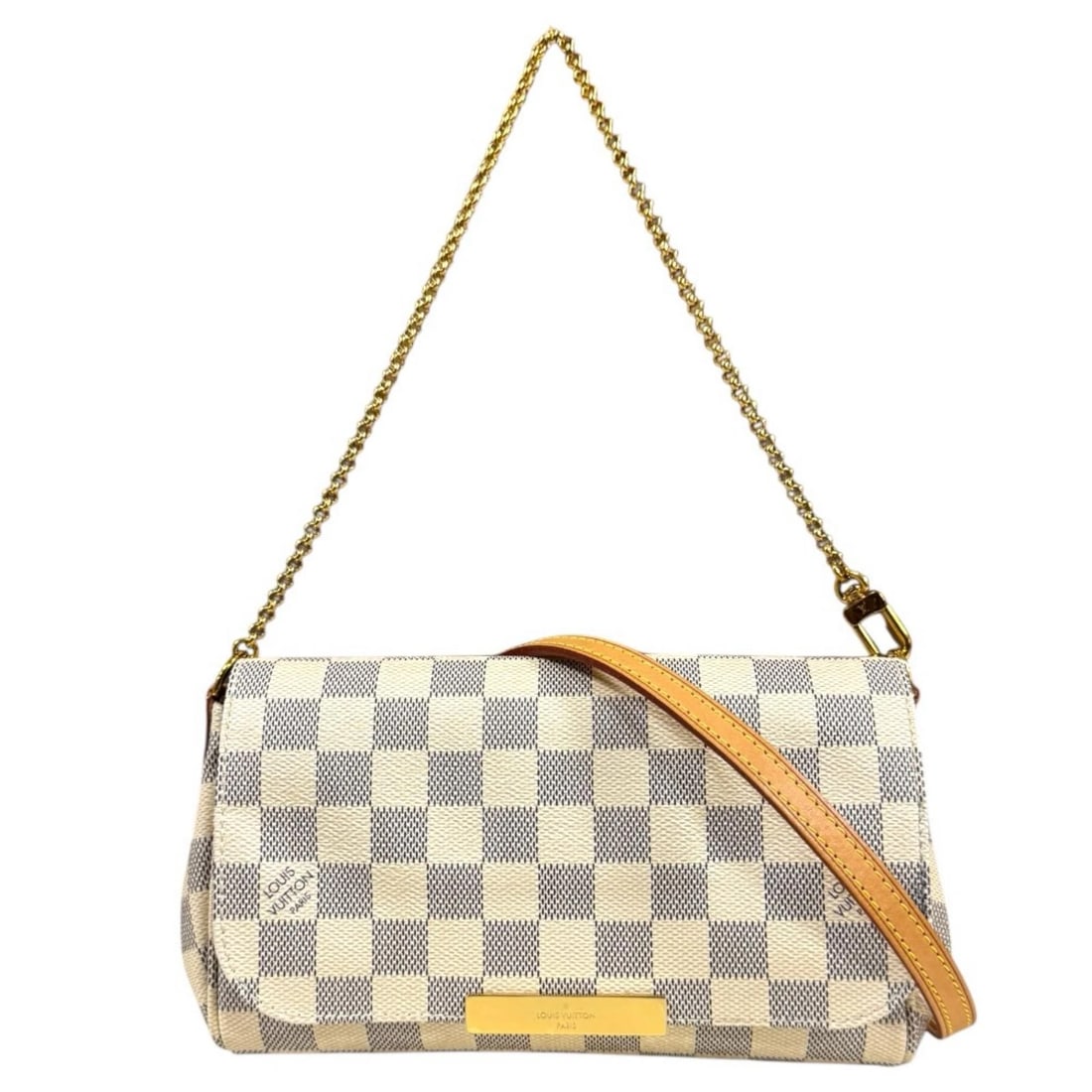 LOUIS VUITTON SHOULDER BAG DAMIER AZUR CANVAS: LOUIS VUITTON Shoulder Bag Damier Azur Canvas Brand: LOUIS VUITTON Type/Style: Shoulder Bag Material: Exterior Material Damier Azur Canvas Color: Exterior color white Size: W8.3 x H5.3 x D1.6inch Hand