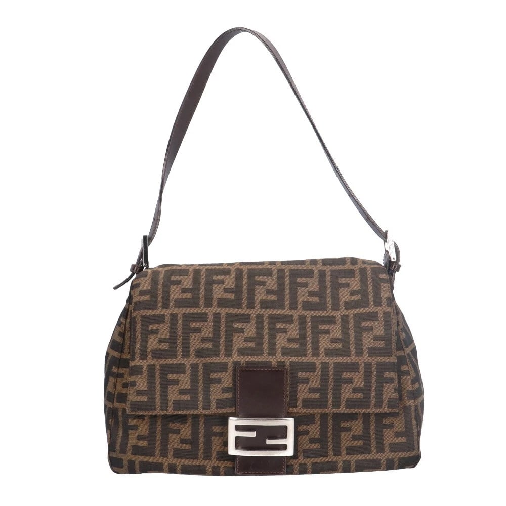 FENDI SHOULDER BAG CANVAS ZUCCA MAMMA BUCKET: FENDI Shoulder Bag canvas Zucca Mamma bucket Brand: FENDI Type/Style: Shoulder Bag Material: Exterior Material canvas Color: Exterior color black Size: W11.0 x H8.3 x D4.7inch Accessories: None