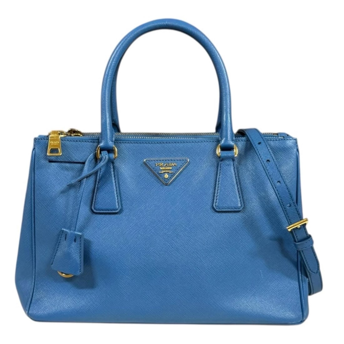 PRADA SHOULDER BAG LEATHER: PRADA Shoulder Bag leather Brand: PRADA Type/Style: Shoulder Bag Material: Exterior Material leather Color: Exterior color COBALTO Size: W11.8 x H7.9 x D4.9inch Handle:13.4inch Accessories: None