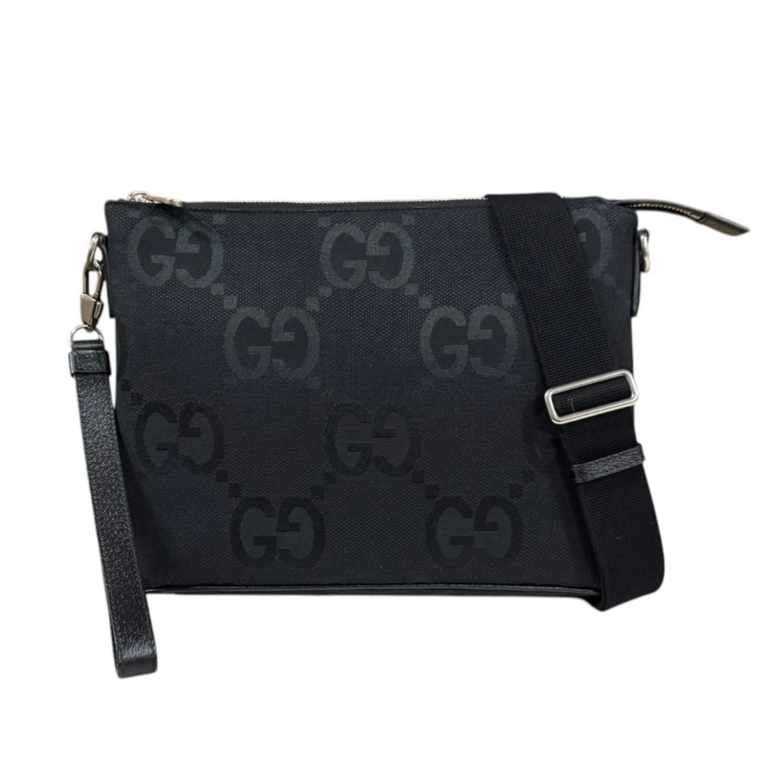 GUCCI SHOULDER BAG CROSS BODY: GUCCI Shoulder Bag Cross Body Brand: GUCCI Type/Style: Shoulder Bag Material: Exterior Material Jumbo GG canvas Color: Exterior color black Size: W11.8 x H9.1 x D1.6inch Accessories: None