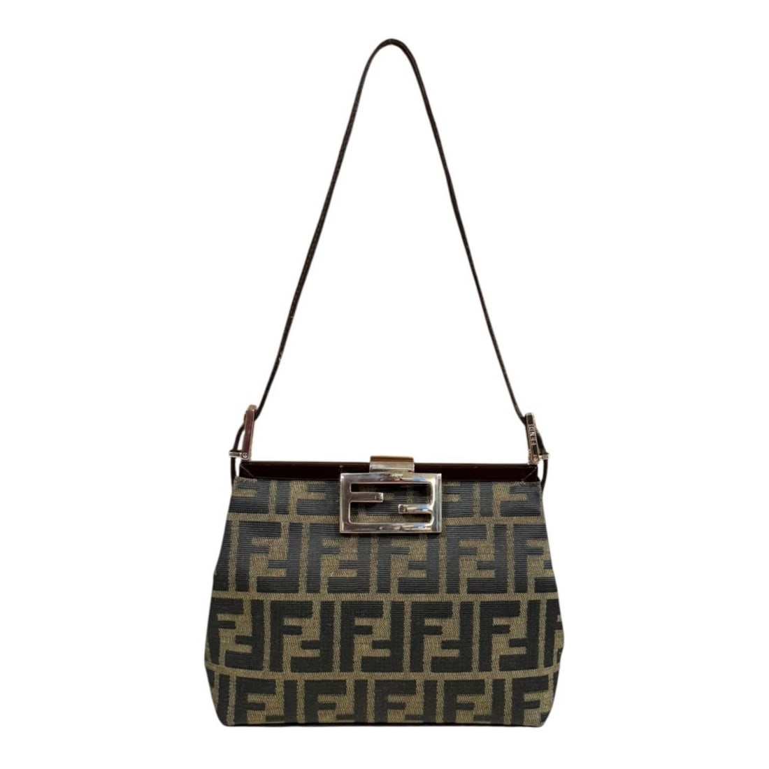 FENDI SHOULDER BAG CANVAS: FENDI Shoulder Bag canvas Brand: FENDI Type/Style: Shoulder Bag Material: Exterior Material canvas Color: Exterior color black Size: W7.3 x H6.3 x D2.0inch Accessories: None Accessories Notice: When