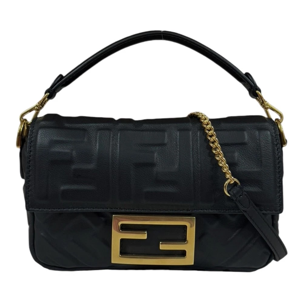 FENDI SHOULDER BAG CROSS BODY LEATHER: FENDI Shoulder Bag Cross Body leather Brand: FENDI Type/Style: Shoulder Bag Material: Exterior Material leather Color: Exterior color black Size: W7.5 x H4.7 x D1.6inch Handle:10.6inch Accessories