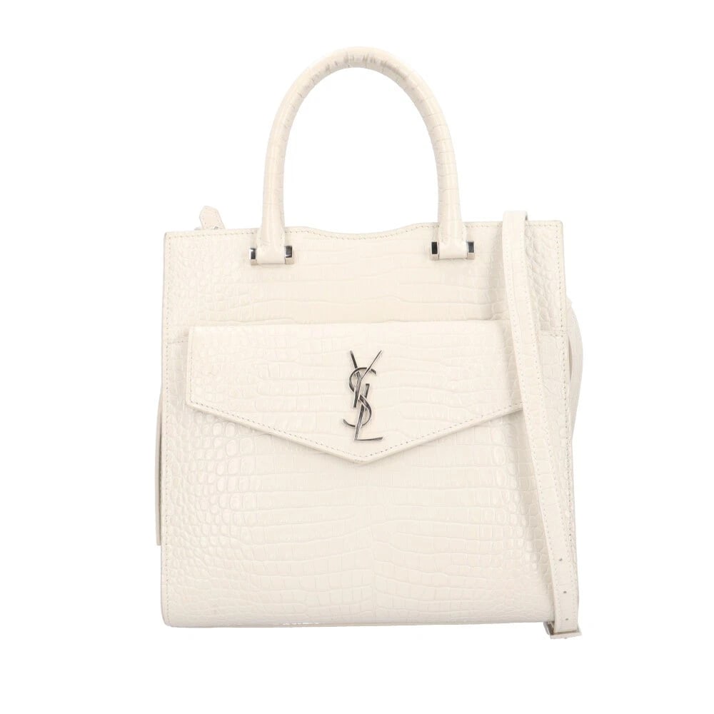 SAINT LAURENT SHOULDER BAG CROSS BODY SMALL: SAINT LAURENT Shoulder Bag Cross Body Small Brand: SAINT LAURENT Type/Style: Shoulder Bag Material: Exterior Material Croco embossed leather Color: Exterior color white Size: W9.1 x H8.9 x D4.7inch