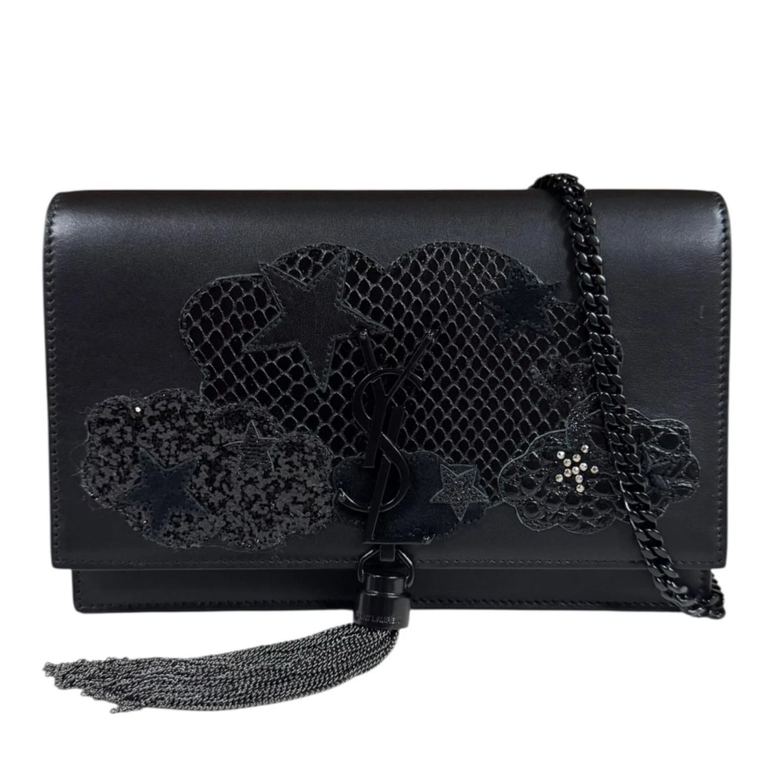 SAINT LAURENT SHOULDER BAG CROSS BODY LEATHER: SAINT LAURENT Shoulder Bag Cross Body leather Brand: SAINT LAURENT Type/Style: Shoulder Bag Material: Exterior Material leather Color: Exterior color black Size: W7.3 x H4.9 x D1.6inch Accessories: