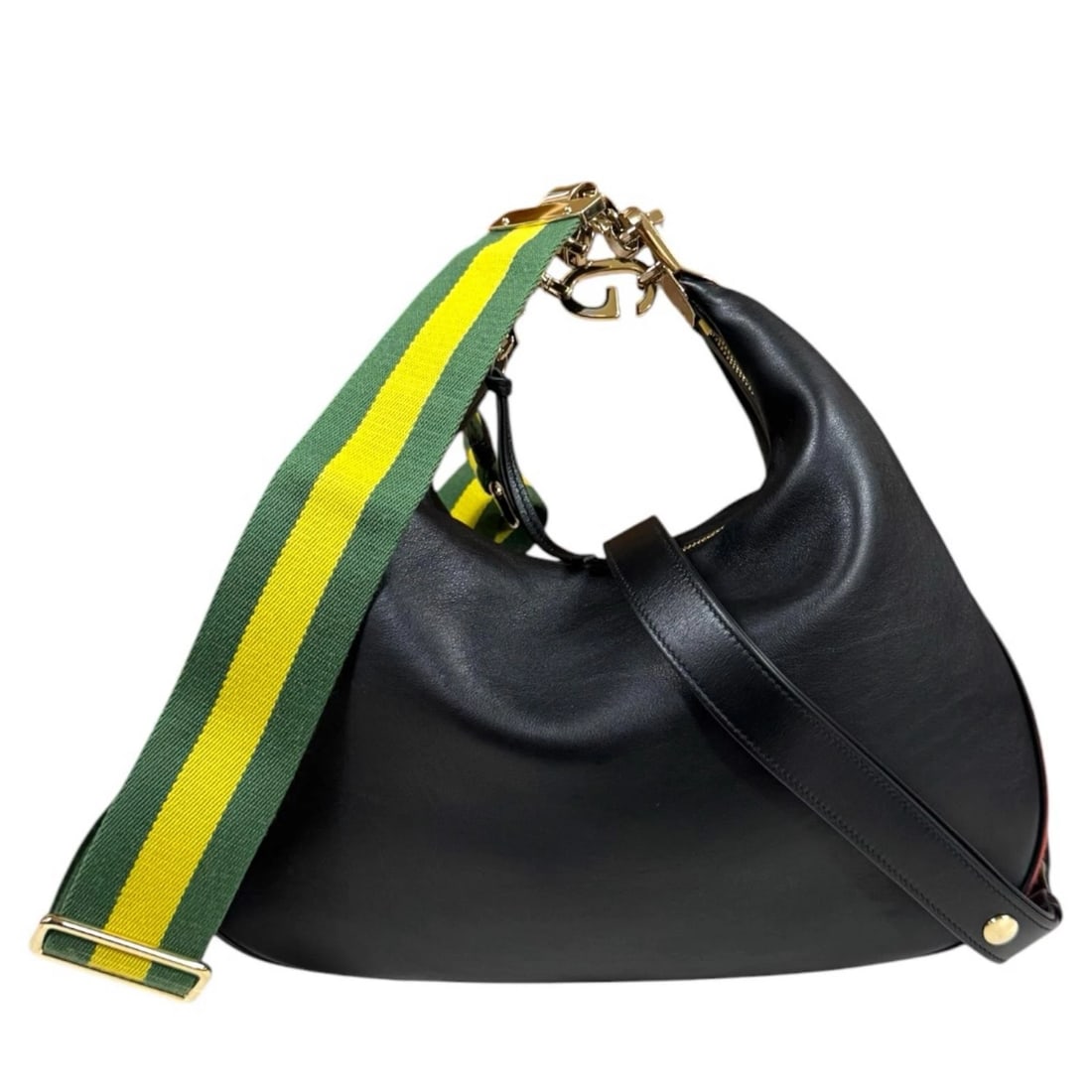 GUCCI SHOULDER BAG LEATHER: GUCCI Shoulder Bag leather Brand: GUCCI Type/Style: Shoulder Bag Material: Exterior Material leather Color: Exterior color black Size: W13.8 x H8.3 x D1.6inch Accessories: None Accessories Notice: