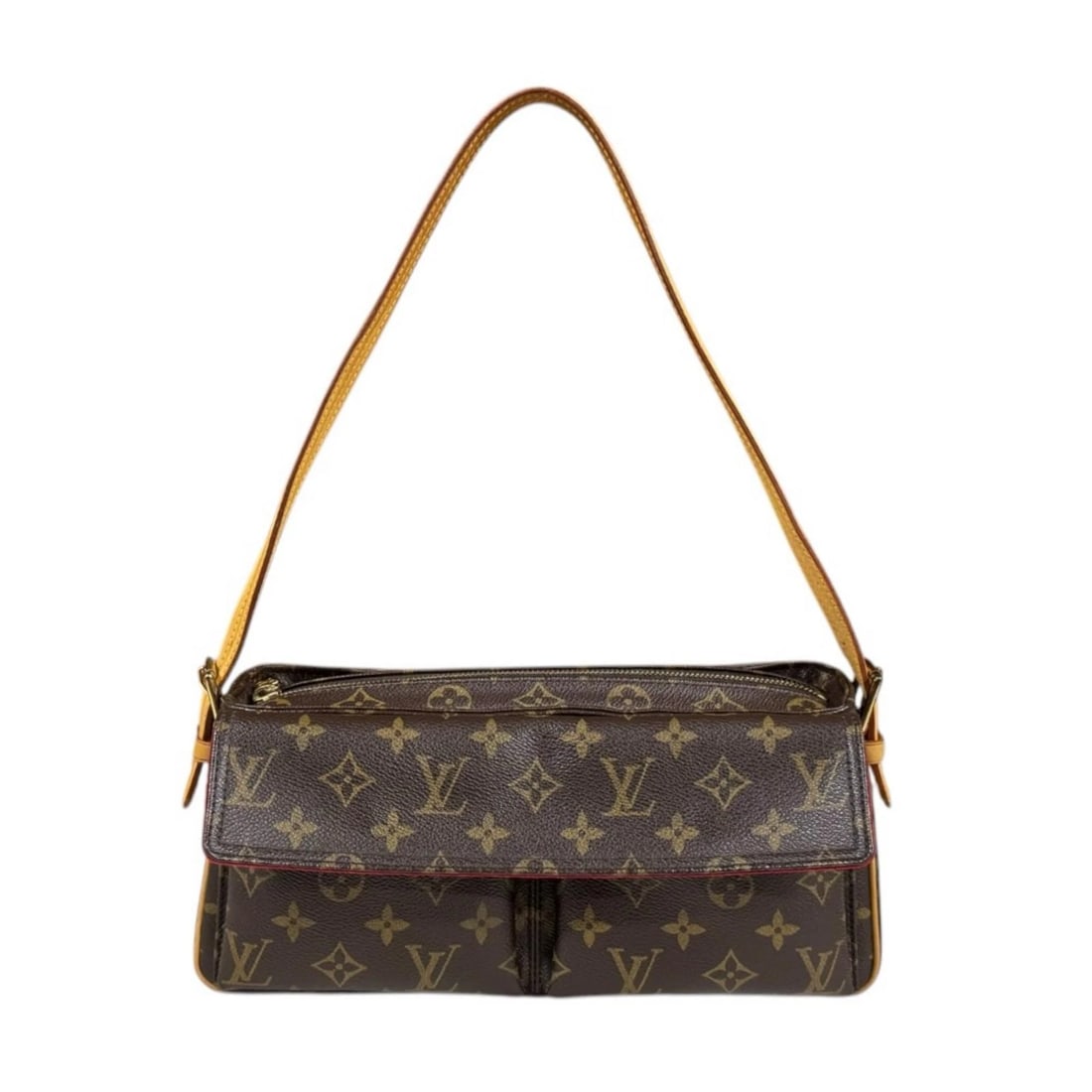 LOUIS VUITTON SHOULDER BAG MONOGRAM CANVAS: LOUIS VUITTON Shoulder Bag Monogram canvas Brand: LOUIS VUITTON Type/Style: Shoulder Bag Material: Exterior Material Monogram canvas Color: Exterior color Brown Size: W11.8 x H5.1 x D3.5inch Acces