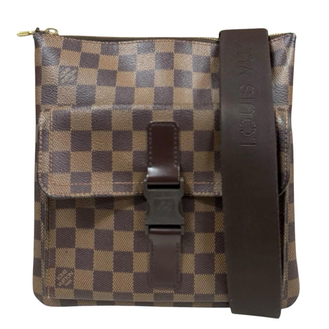LOUIS VUITTON SHOULDER BAG CROSSBODY DAMIER CANVAS: LOUIS VUITTON Shoulder Bag CrossBody Damier canvas Brand: LOUIS VUITTON Type/Style: Shoulder Bag Material: Exterior Material Damier canvas Color: Exterior color brown Size: W9.4 x H9.6 x D0.4inch
