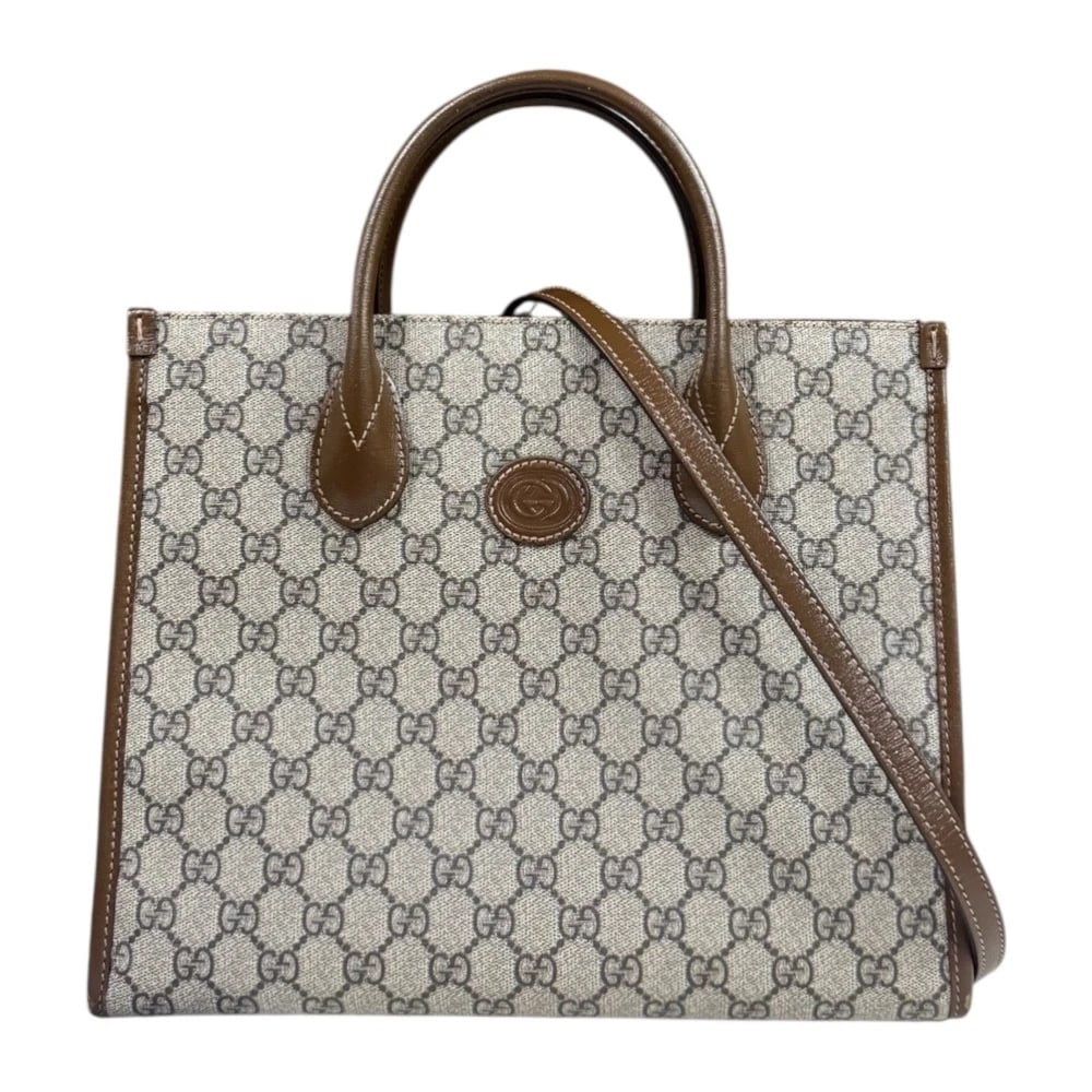 GUCCI SHOULDER BAG SUPREME CANVAS: GUCCI Shoulder Bag Supreme Canvas Brand: GUCCI Type/Style: Shoulder Bag Material: Exterior Material GG Supreme Canvas Color: Exterior color brown Size: W12.2 x H9.8 x D5.1inch Handle:11.4inch
