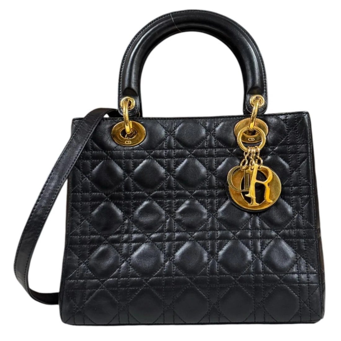 CHRISTIAN DIOR SHOULDER BAG LEATHER: Christian Dior Shoulder Bag leather Brand: Christian Dior Type/Style: Shoulder Bag Material: Exterior Material leather Color: Exterior color black Size: W9.4 x H7.9 x D4.3inch Handle:13.0inch Acce