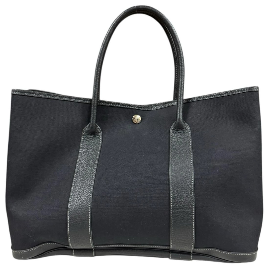 HERMES TOTE BAG CANVAS LEATHER (1 of 5)