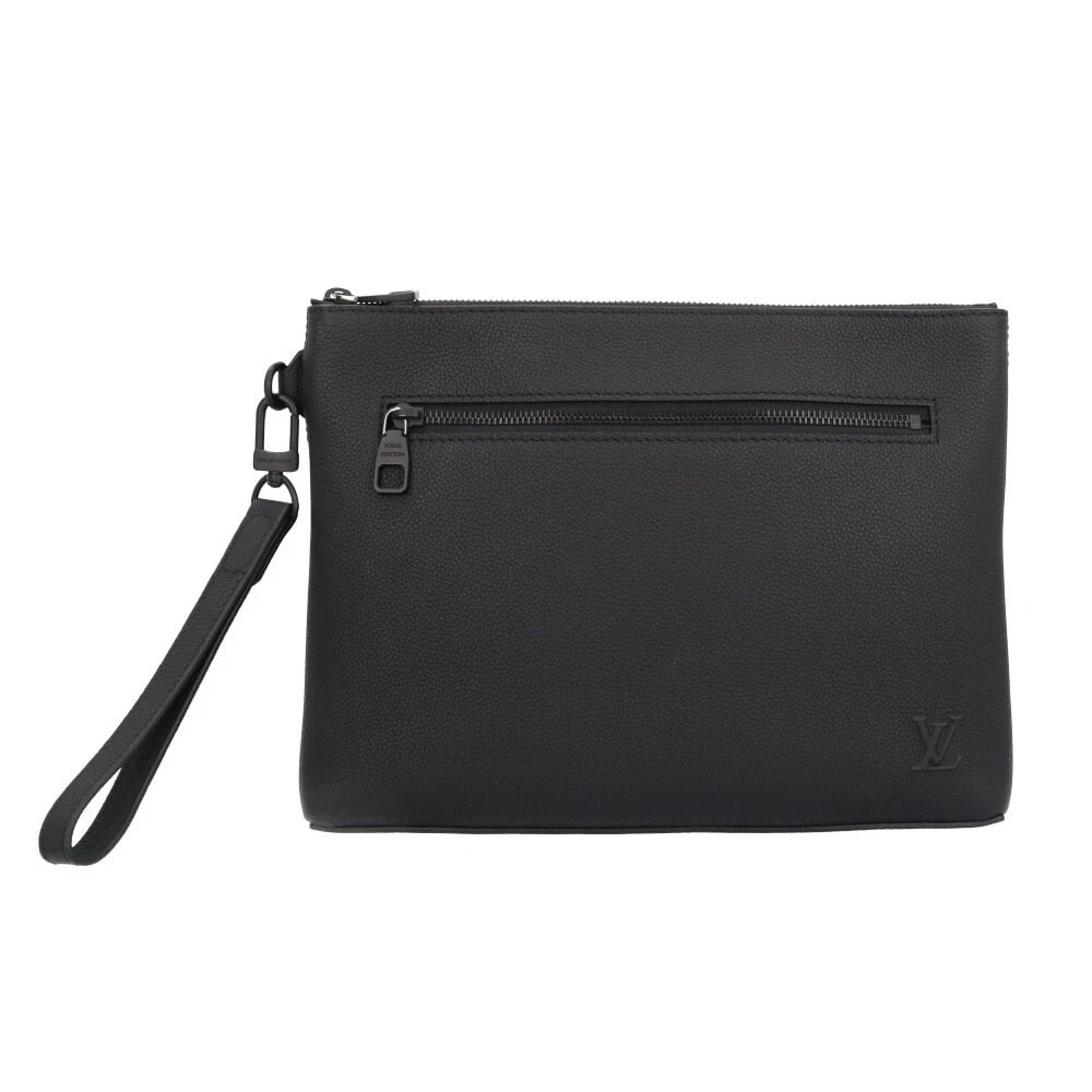 LOUIS VUITTON CLUTCH BAG LEATHER: LOUIS VUITTON Clutch bag leather Brand: LOUIS VUITTON Type/Style: Clutch bag Material: Exterior Material leather Color: Exterior color black Size: W11.4 x H8.5 x D2.0inch Accessories: None
