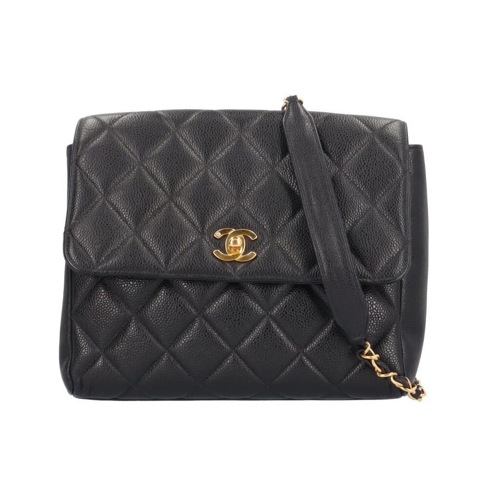 CHANEL SHOULDER BAG CROSS BODY CAVIARSKIN CHAIN: CHANEL Shoulder Bag Cross Body Caviarskin Chain Brand: CHANEL Type/Style: Shoulder Bag Material: Exterior Material Caviarskin Color: Exterior color black Size: W9.1 x H7.9 x D3.5inch Accessories: