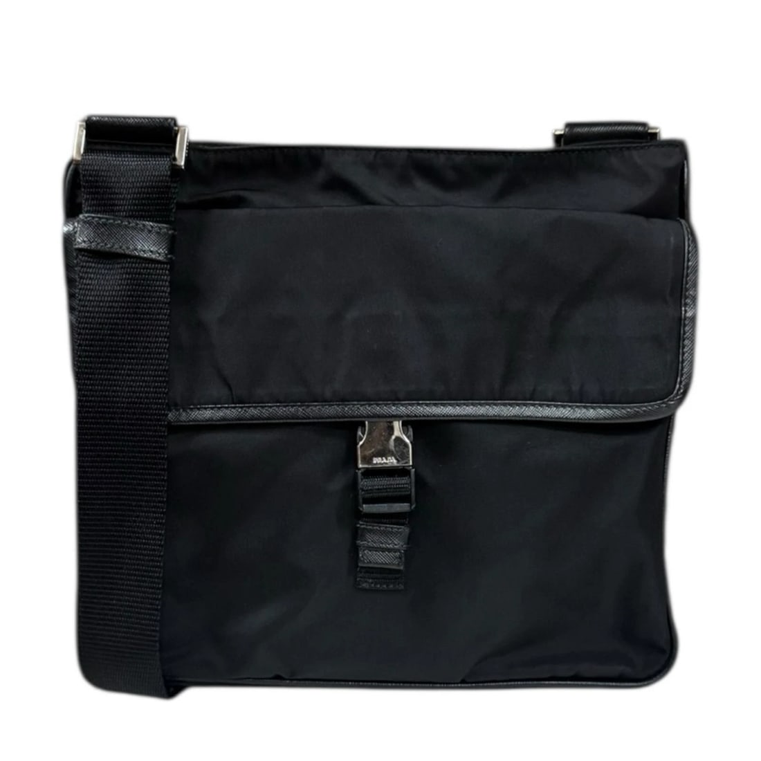 PRADA SHOULDER BAG CROSS BODY NYLON: PRADA Shoulder Bag Cross Body Nylon Brand: PRADA Type/Style: Shoulder Bag Material: Exterior Material Nylon Color: Exterior color black Size: W11.0 x H9.4 x D2.4inch Accessories: None Acce