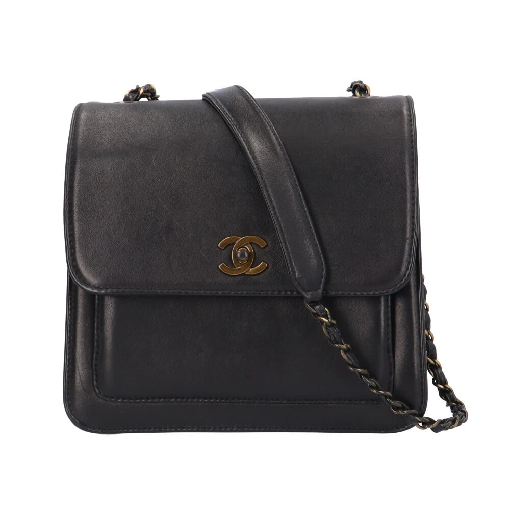 CHANEL SHOULDER BAG LEATHER CHAIN: CHANEL Shoulder Bag leather Chain Brand: CHANEL Type/Style: Shoulder Bag Material: Exterior Material leather Color: Exterior color black Size: W8.7 x H7.9 x D3.5inch Accessories: None Accessories