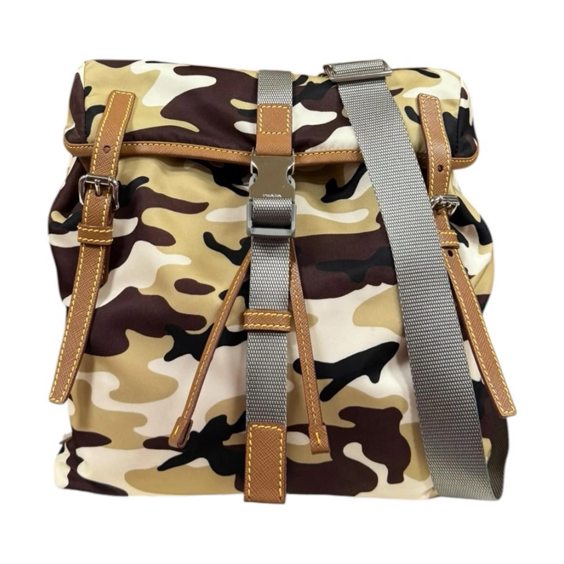 PRADA CAMOUFLAGE PATTERN SHOULDER BAG NYLON 2WAY: PRADA Camouflage pattern Shoulder Bag Nylon 2way Brand: PRADA Type/Style: Shoulder Bag Material: Exterior Material Nylon Color: Exterior color SABBIA Size: W9.4 x H12.2 x D2.8inch Accessories: None