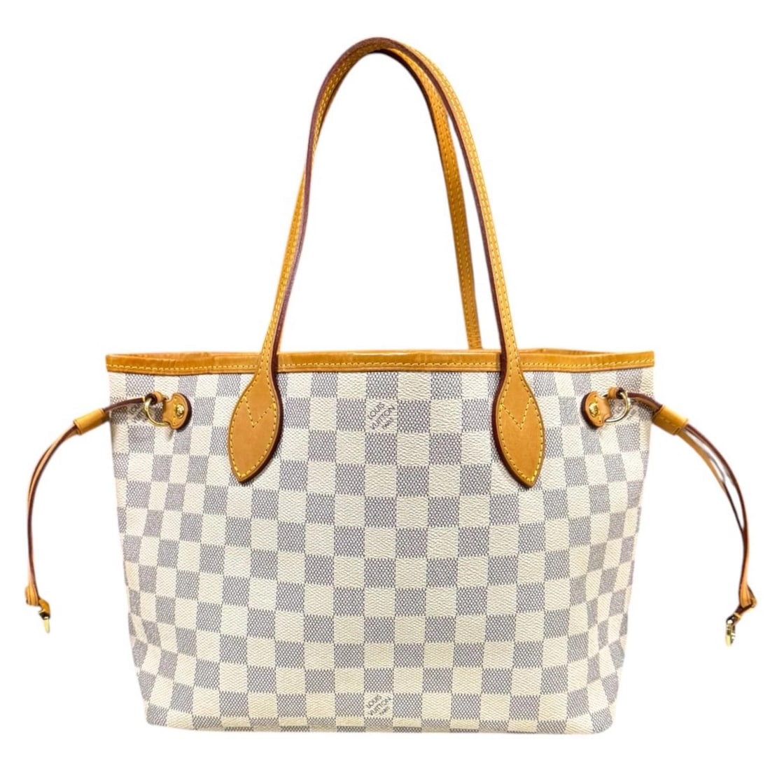 LOUIS VUITTON TOTE BAG DAMIER AZUR CANVAS: LOUIS VUITTON Tote Bag Damier Azur Canvas Brand: LOUIS VUITTON Type/Style: Tote Bag Material: Exterior Material Damier Azur Canvas Color: Exterior color white Size: W11.0 x H8.5 x D4.9inch Handle:17.3