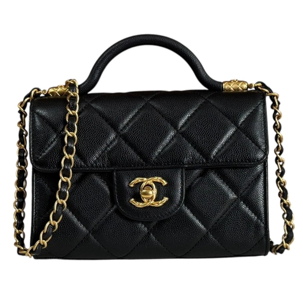 CHANEL SHOULDER BAG CROSS BODY CAVIARSKIN CHAIN: CHANEL Shoulder Bag Cross Body Caviarskin Chain Brand: CHANEL Type/Style: Shoulder Bag Material: Exterior Material Caviarskin Color: Exterior color black Size: W7.1 x H4.7 x D3.0inch Handle:4.7inch