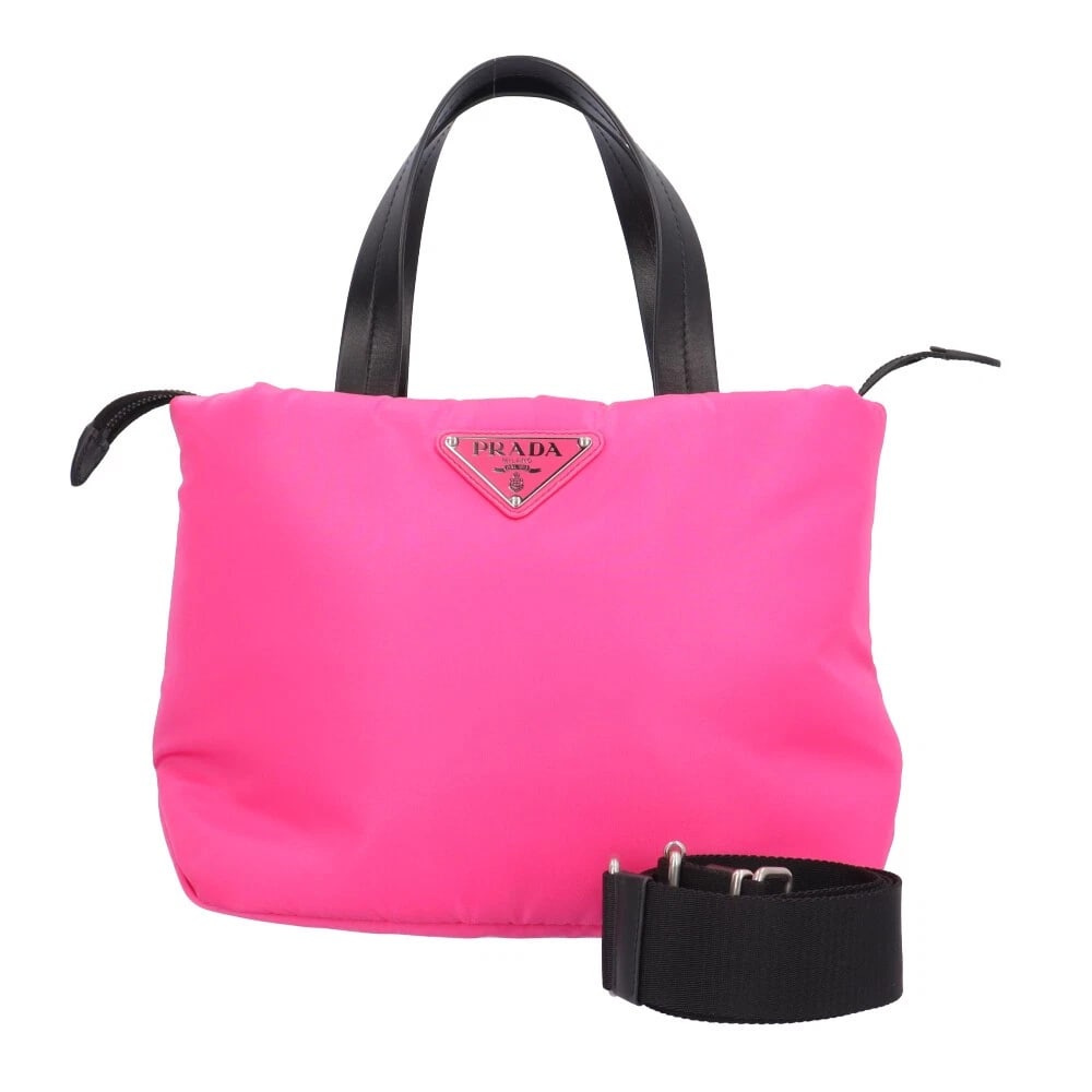 PRADA SHOULDER BAG CROSS BODY NYLON 2WAY: PRADA Shoulder Bag Cross Body Nylon 2way Brand: PRADA Type/Style: Shoulder Bag Material: Exterior Material Nylon Color: Exterior color pink Size: W13.8 x H8.7 x D5.1inch Handle:13.8inch Accessorie
