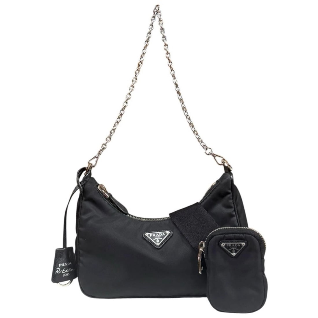 PRADA SHOULDER BAG NYLON 2WAY: PRADA Shoulder Bag Nylon 2way Brand: PRADA Type/Style: Shoulder Bag Material: Exterior Material Nylon Color: Exterior color black Size: W8.5 x H6.3 x D2.4inch Handle:18.9inch Accessories: None