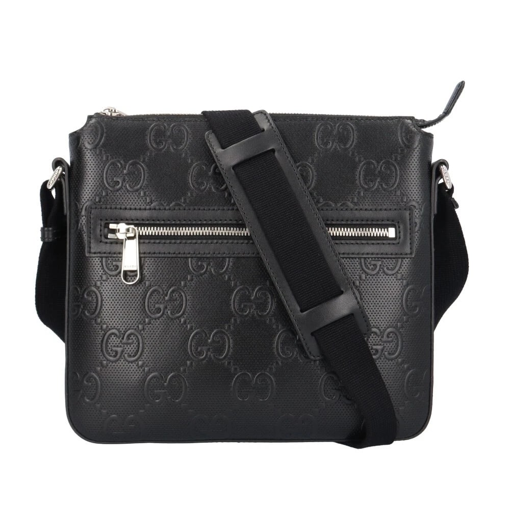 GUCCI SHOULDER BAG CROSS BODY LEATHER MESSENGER BAG: GUCCI Shoulder Bag Cross Body leather Messenger bag Brand: GUCCI Type/Style: Shoulder Bag Material: Exterior Material leather Color: Exterior color black Size: W9.8 x H8.9 x D1.2inch Accessories: