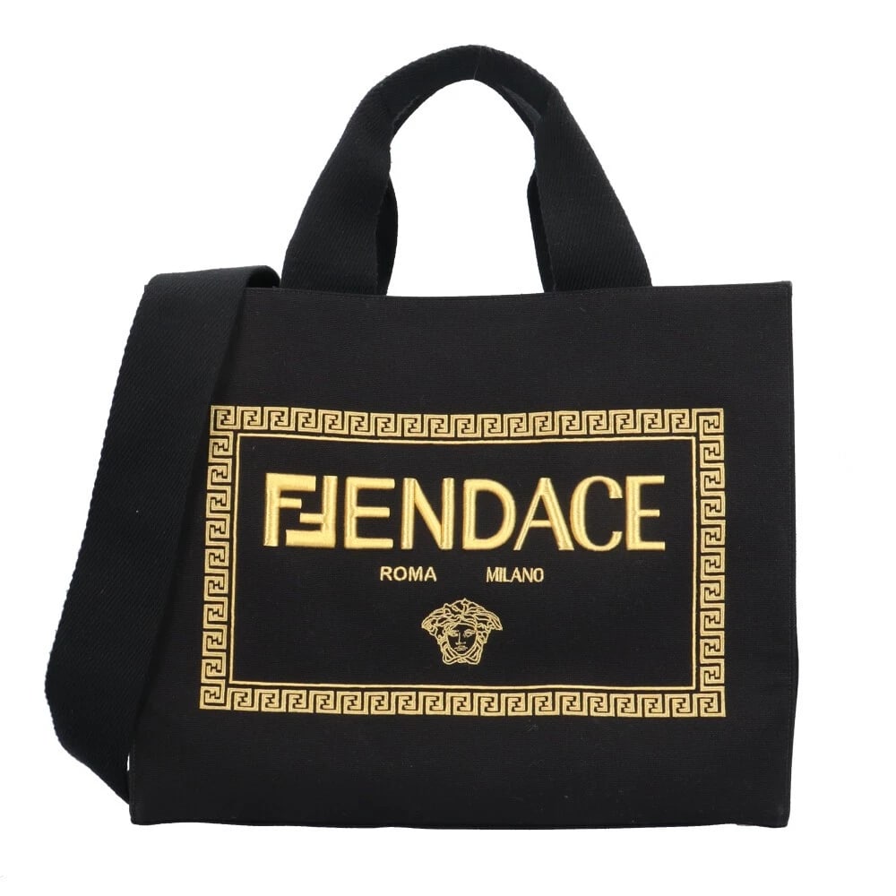 FENDI TOTE BAG CANVAS 2WAY SHOPPER BAG MEDIUM: FENDI Tote Bag canvas 2way Shopper Bag Medium Brand: FENDI Type/Style: Tote Bag Material: Exterior Material canvas Color: Exterior color black Size: W15.4 x H13.0 x D7.1inch Handle:14.6inch Access