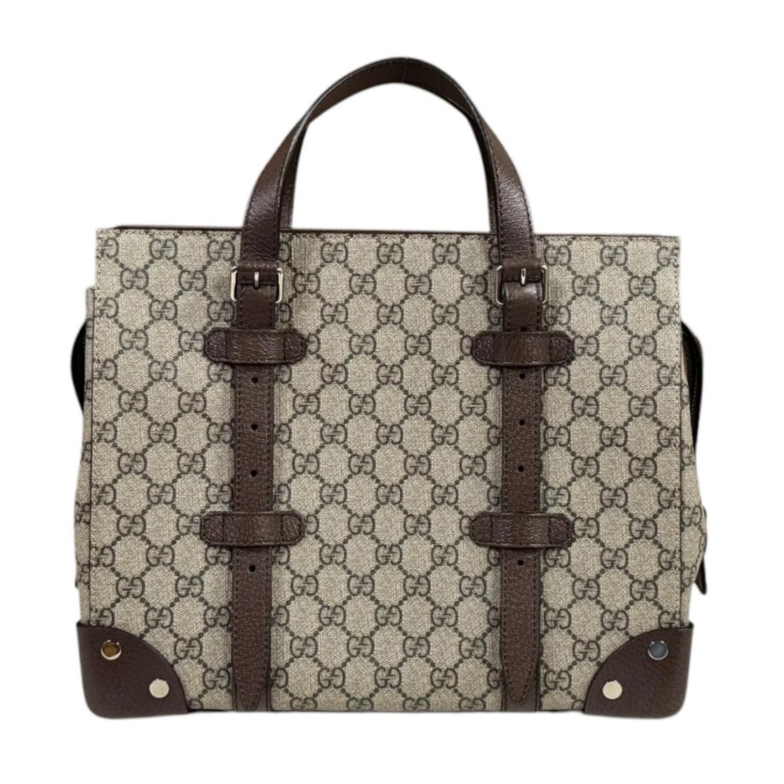 GUCCI TOTE BAG GG SUPREME CANVAS LEATHER: GUCCI Tote Bag GG Supreme Canvas leather Brand: GUCCI Type/Style: Tote Bag Material: Exterior Material GG Supreme Canvas Color: Exterior color brown Size: W12.2 x H10.0 x D5.5inch Accessories: Non