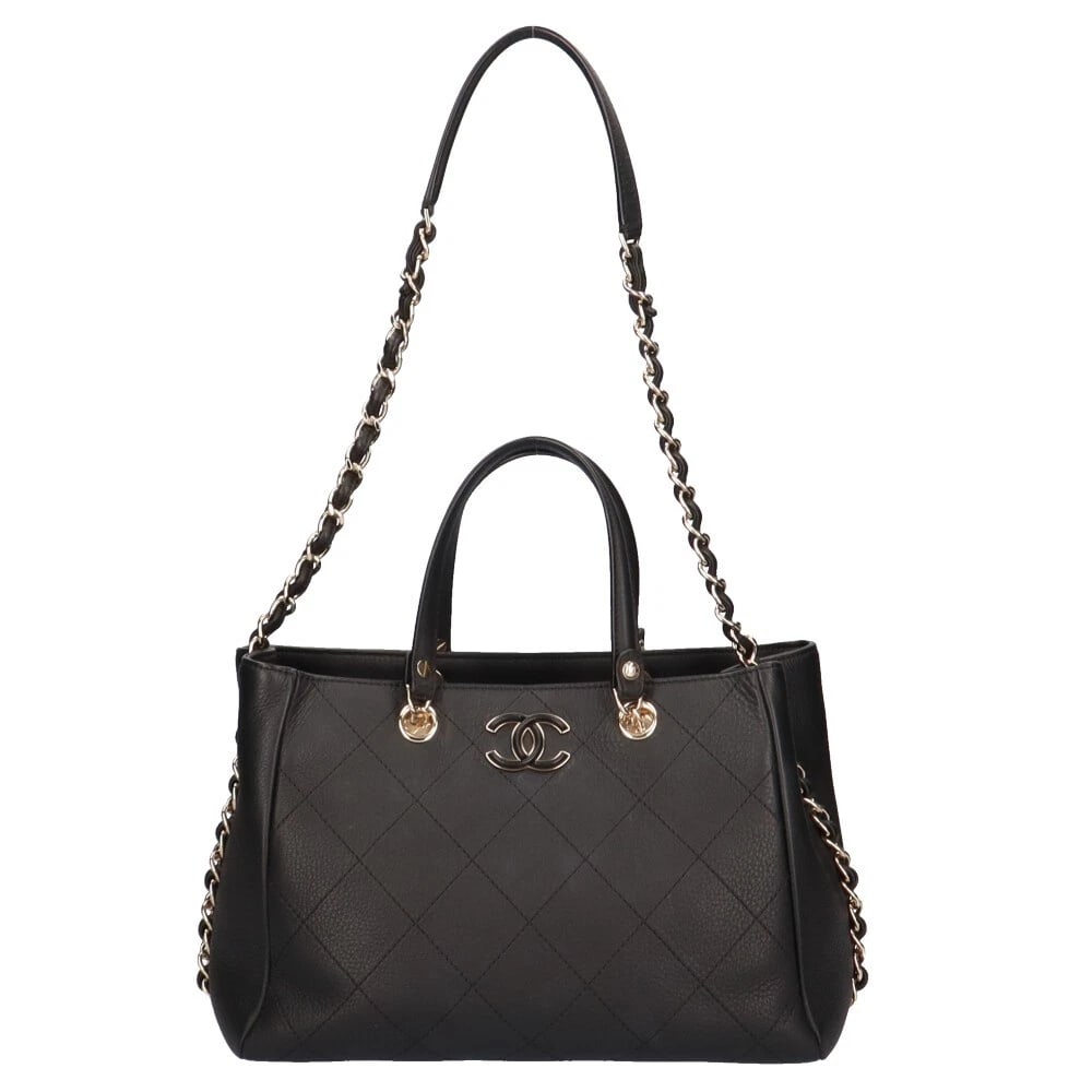 CHANEL COCO MARK SHOULDER BAG BULLSKIN 2WAY CHAIN: CHANEL COCO Mark Shoulder Bag Bullskin 2way Chain Brand: CHANEL Type/Style: Shoulder Bag Material: Exterior Material Bullskin Color: Exterior color black Size: W11.0 x H7.9 x D4.7inch Handle:12.2inch