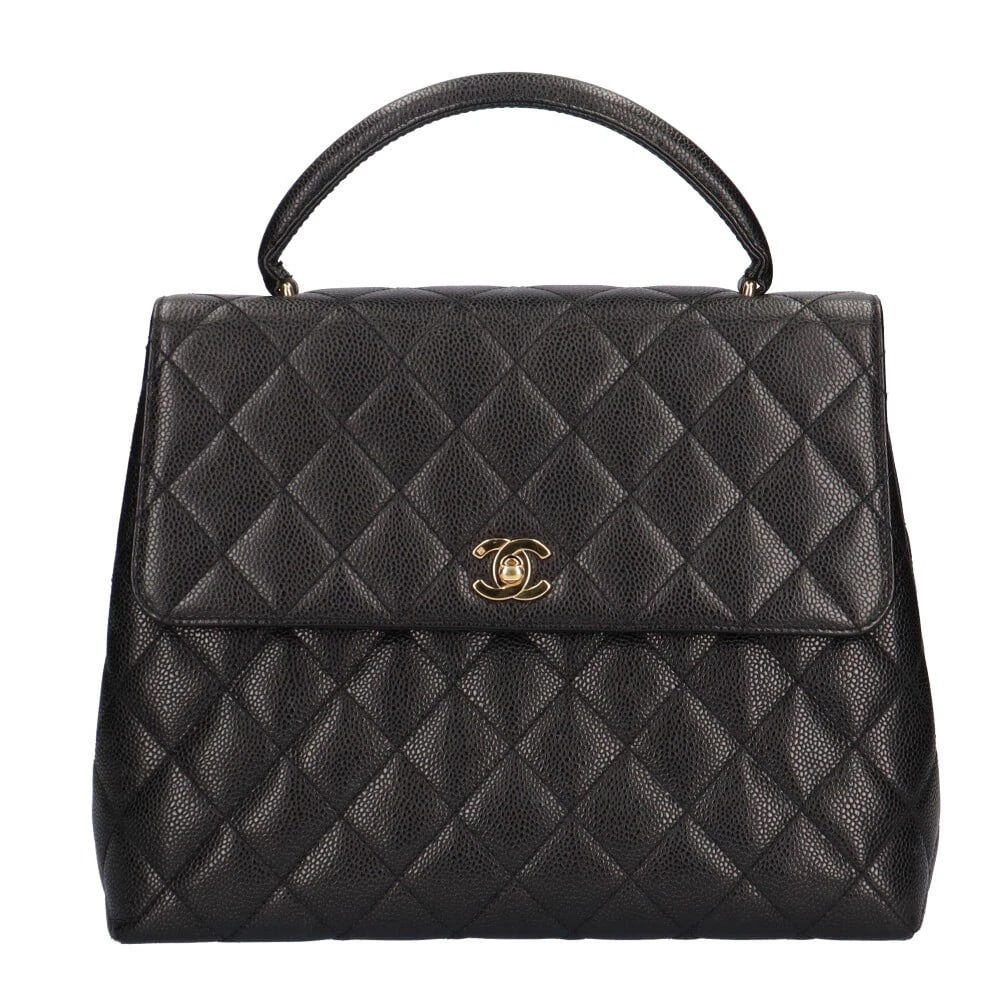 CHANEL HANDBAG CAVIAR SKIN MATRASSE: CHANEL Handbag Caviar skin Matrasse Brand: CHANEL Type/Style: Handbag Material: Exterior Material Caviarskin Color: Exterior color black Size: W11.8 x H9.1 x D4.3inch Handle:8.7inch Accessories: N