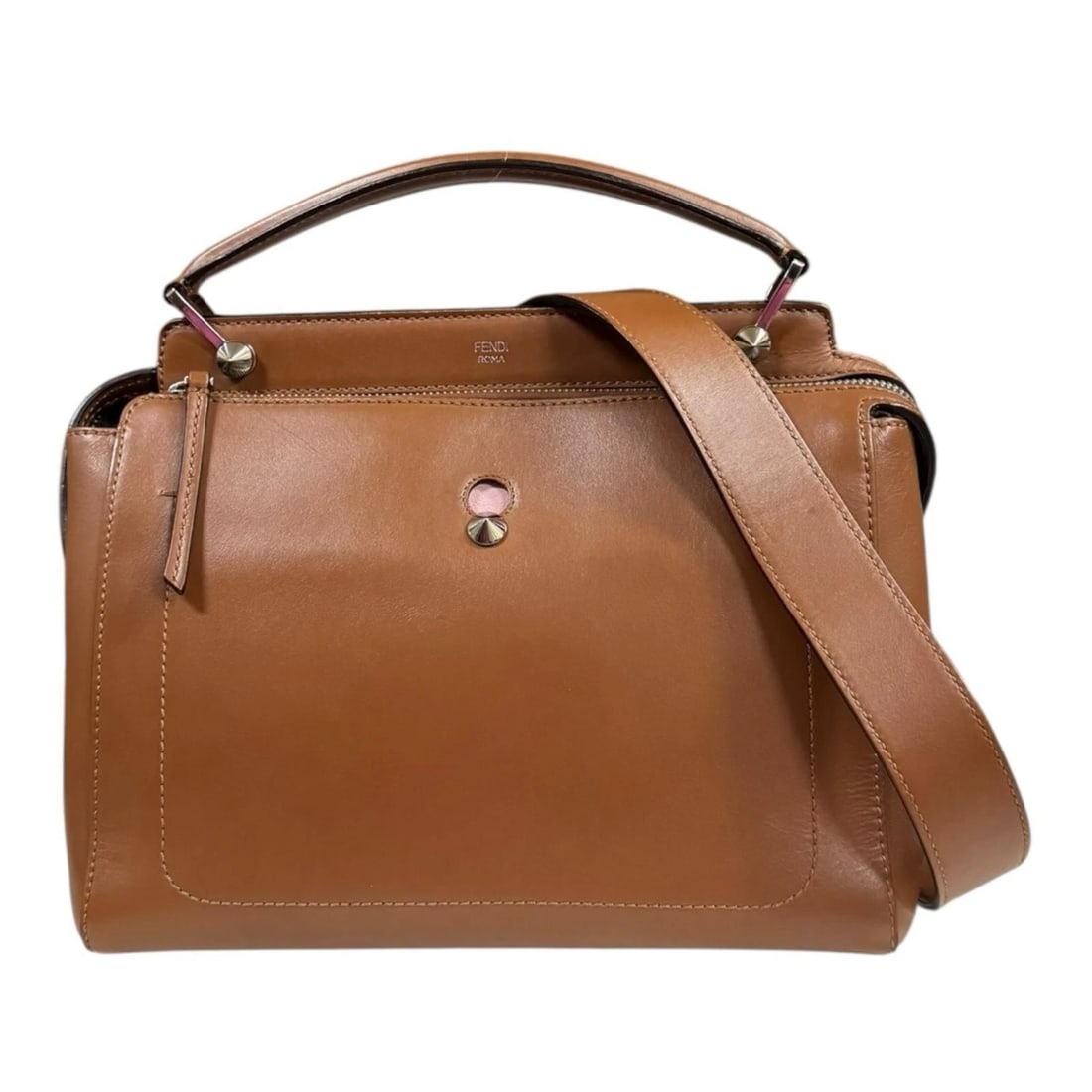 FENDI SHOULDER BAG LEATHER 2WAY: FENDI Shoulder Bag leather 2way Brand: FENDI Type/Style: Shoulder Bag Material: Exterior Material leather Color: Exterior color brown Size: W11.8 x H9.8 x D5.5inch Handle:12.6inch Accessories: Non