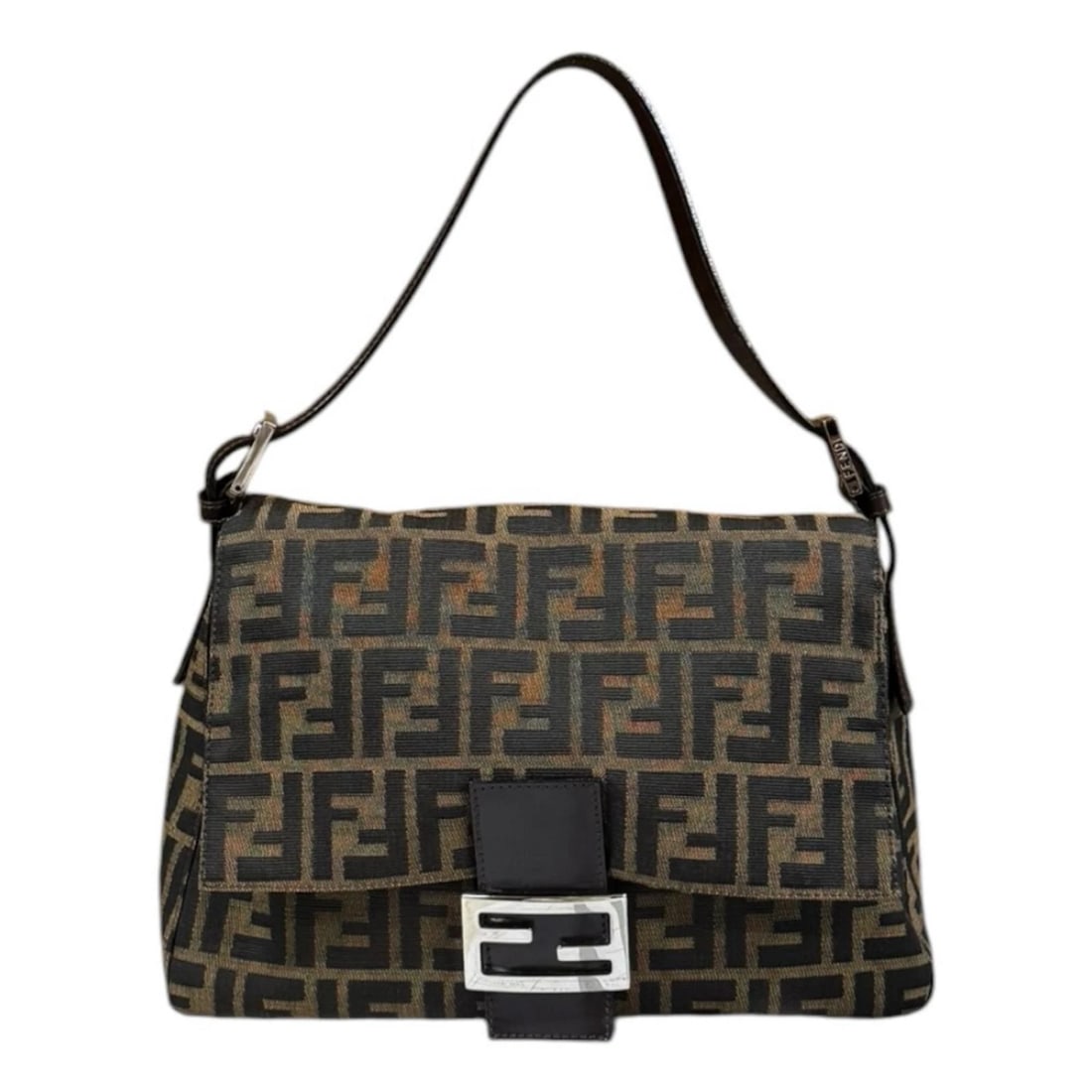 FENDI SHOULDER BAG CANVAS MAMMA BUCKET: FENDI Shoulder Bag canvas Mamma bucket Brand: FENDI Type/Style: Shoulder Bag Material: Exterior Material canvas Color: Exterior color brown Size: W11.4 x H8.3 x D4.3inch Accessories: None Accessories