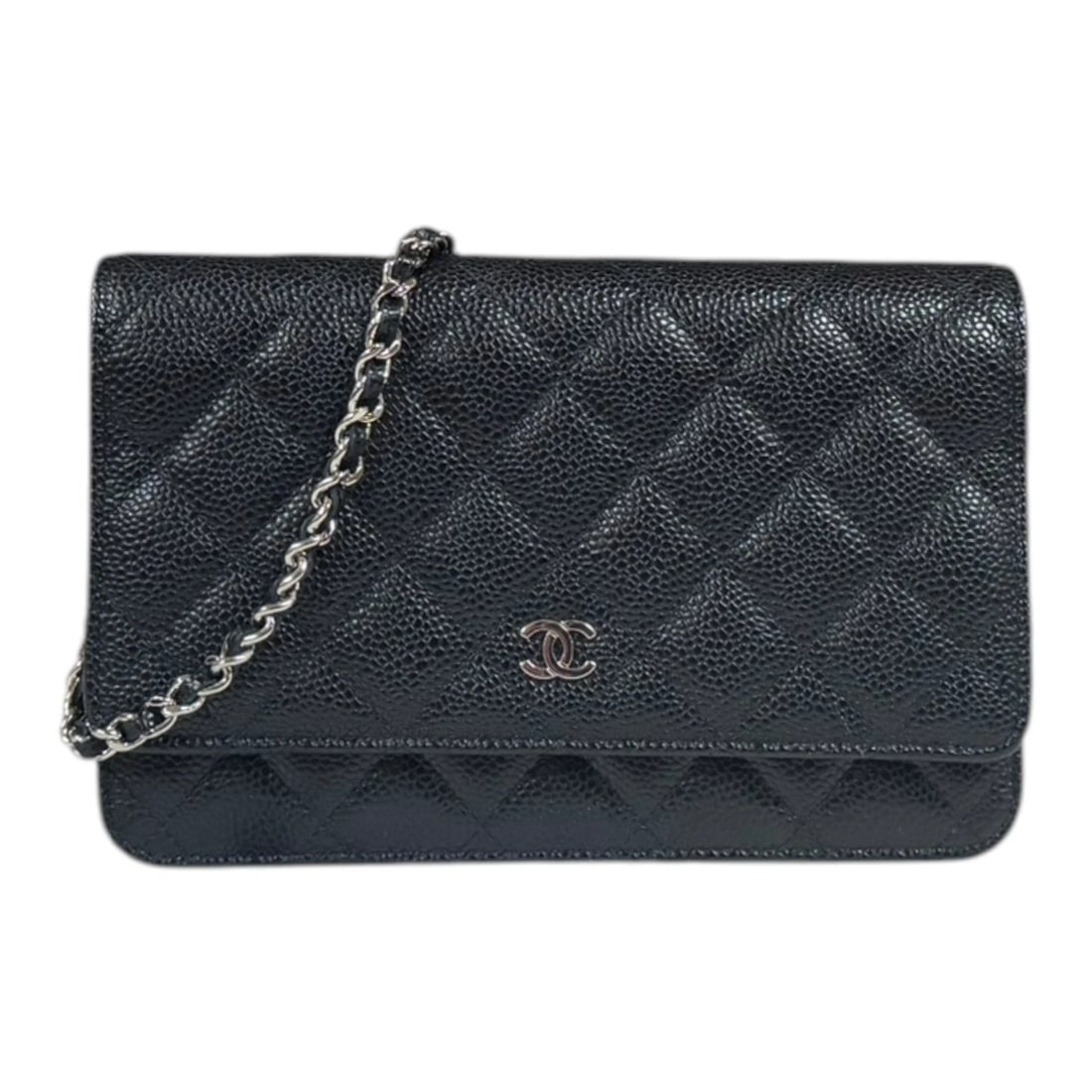 CHANEL SHOULDER BAG CROSS BODY CAVIARSKIN CHAIN WALLET: CHANEL Shoulder Bag Cross Body Caviarskin Chain wallet Brand: CHANEL Type/Style: Shoulder Bag Material: Exterior Material Caviarskin Color: Exterior color black Size: W7.5 x H4.7 x D1.2inch