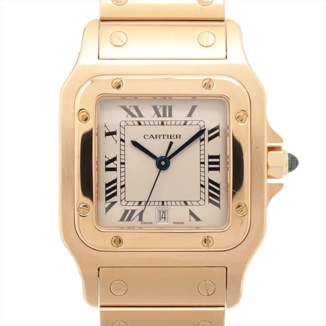 CARTIER SANTOS GALBEE YG QZ IVORY WATCH: Cartier Santos Galbee Yg Qz Ivory Watch Brand: Cartier Type/Style: Wristwatch Material: YG Color: Dial Color Ivory Size: Case:W0.8 x H1.6inch / W29 x H41 Circumference of Wrist:6.7inch / 17 Access