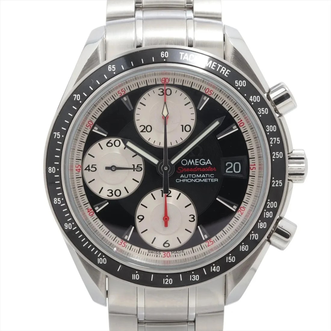OMEGA SPEEDMASTER DATE AT BLACK DIAL WATCH: Omega Speedmaster Date At Black Dial Watch Brand: Omega Type/Style: Wristwatch Material: SS Color: Dial Color Black Size: Case:W1.2 x H1.2inch / W39 x H39 Circumference of Wrist:7.3inch / 18.5 Acc