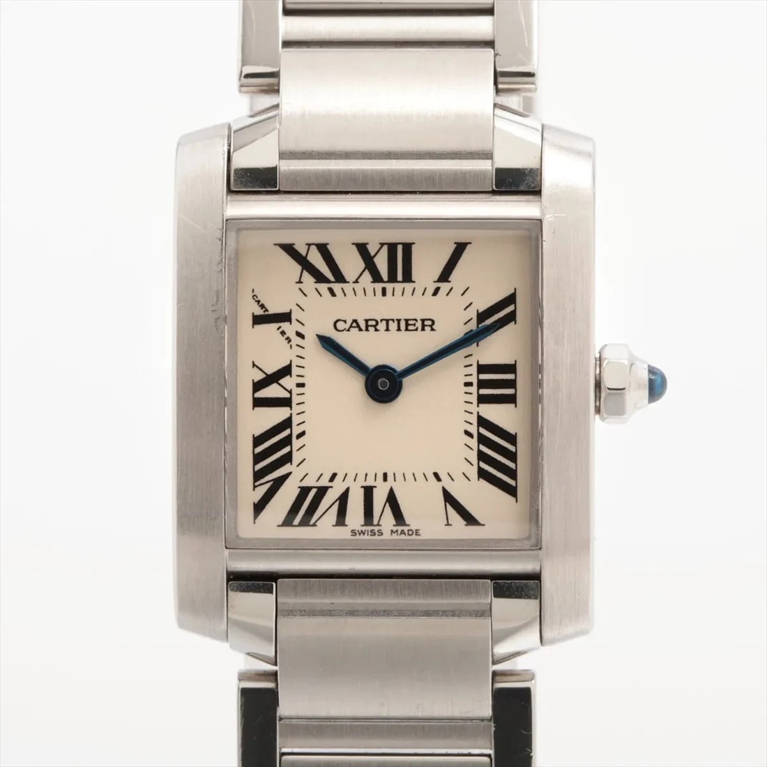 CARTIER TANK FRANCAISE SM SS QZ SILVER WATCH: Cartier Tank Francaise Sm Ss Qz Silver Watch Brand: Cartier Type/Style: Wristwatch Material: SS Color: Dial Color Silver Size: Case:W0.8 x H0.8inch / W20 x H25 Circumference of Wrist:5.3inch / 13.5