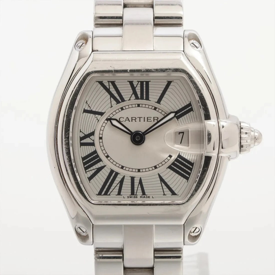 CARTIER ROADSTER SS QZ SILVER WATCH (1 of 3)