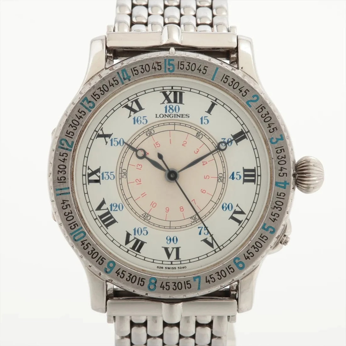 LONGINES LINDBERGH SS AT WHITE DIAL WATCH (1 of 3)