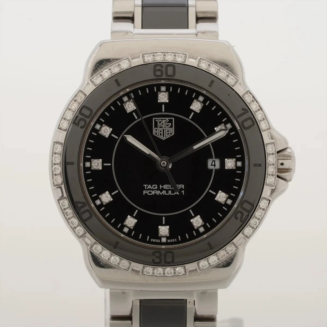 TAG HEUER SS CE?SS QZ BLACK DIAL WATCH (1 of 3)
