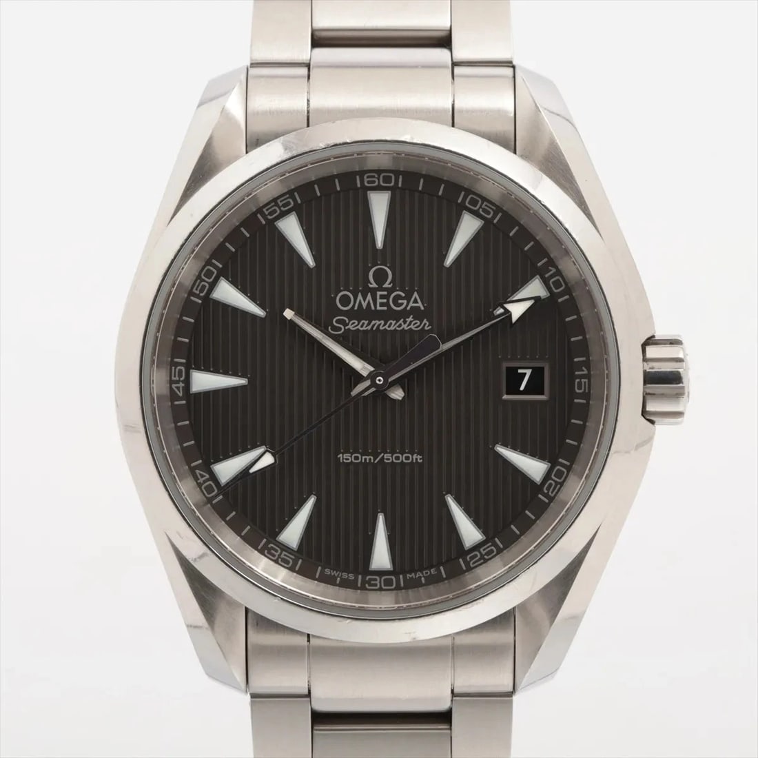 OMEGA SEAMASTER AQUA TERRA SS QZ GRAY WATCH: Omega Seamaster Aqua Terra Ss Qz Gray Watch Brand: Omega Type/Style: Wristwatch Material: SS Color: Dial Color Gray Size: Case:W1.2 x H1.2inch / W38.5 x H38.5 Circumference of Wrist:7.5inch / 19 A