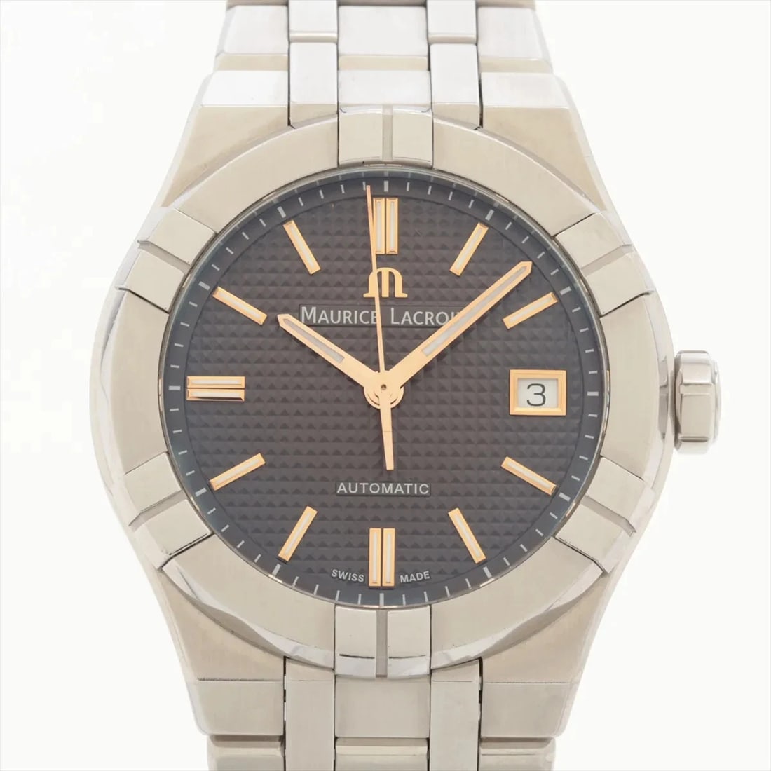 MAURICE LACROIX ICON SS AT BLACK DIAL WATCH: Maurice Lacroix Icon Ss At Black Dial Watch Brand: Maurice Lacroix Type/Style: Wristwatch Material: SS Color: Dial Color Black Size: Case:W1.2 x H1.2inch / W38 x H38 Circumference of Wrist:6.7inch / 1